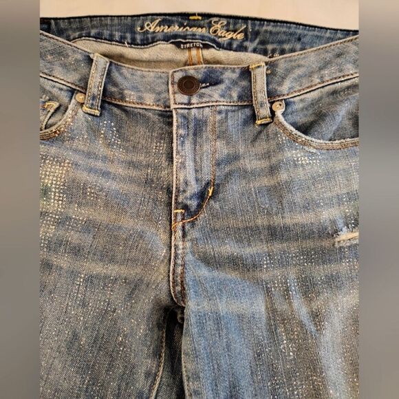 American Eagle Outfitters Distressed Stretch Skinny Jeans Denim Pants Sz 10 - Picture 11 of 16